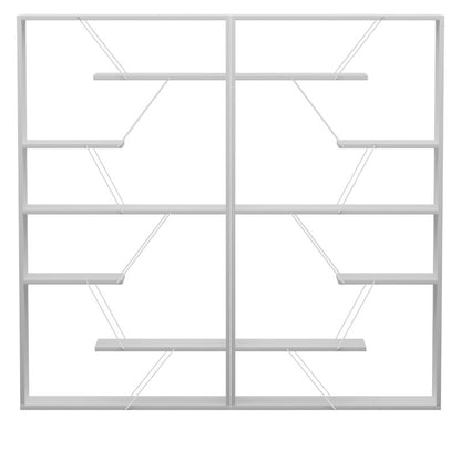 Βιβλιοθήκη Tars pakoworld γκρι-λευκό 168x24x157εκ - Hippiehome.gr