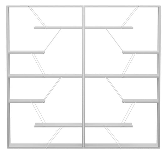 Βιβλιοθήκη Tars pakoworld γκρι-λευκό 168x24x157εκ - Hippiehome.gr