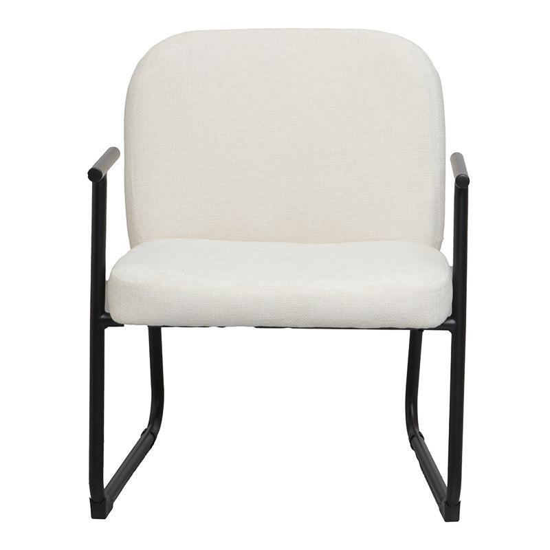 Πολυθρόνα Vindor pakoworld ύφασμα σε κρεμ απόχρωση με μαύρο μεταλλικό πόδι 65x68.5x79.5εκ - Hippiehome.gr