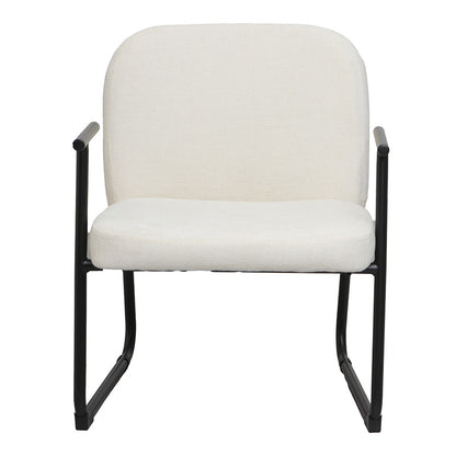 Πολυθρόνα Vindor pakoworld ύφασμα σε κρεμ απόχρωση με μαύρο μεταλλικό πόδι 65x68.5x79.5εκ - Hippiehome.gr