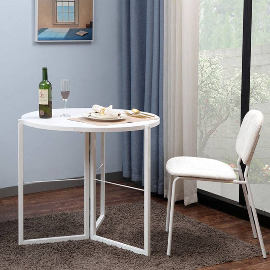 Τραπέζι πτυσσόμενο Talen pakoworld σε λευκή απόχρωση Φ80x74εκ - Hippiehome.gr