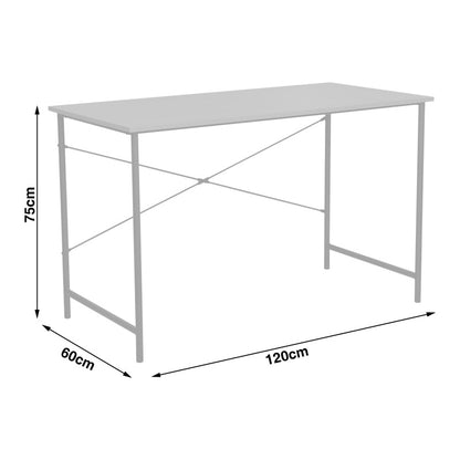 Γραφείο εργασίας Senzia pakoworld σε φυσική απόχρωση με λευκό μέταλλο 120x60x75εκ - Hippiehome.gr