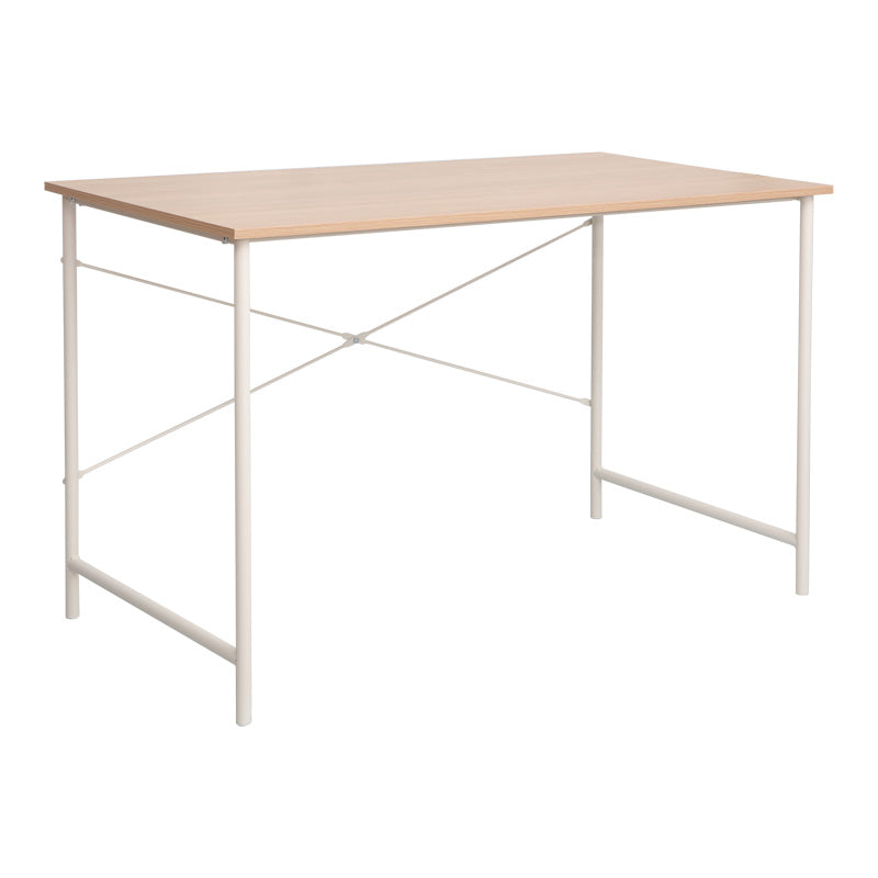 Γραφείο εργασίας Senzia pakoworld σε φυσική απόχρωση με λευκό μέταλλο 120x60x75εκ - Hippiehome.gr