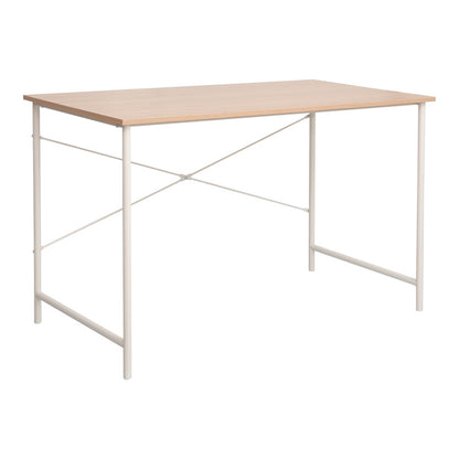 Γραφείο εργασίας Senzia pakoworld σε φυσική απόχρωση με λευκό μέταλλο 120x60x75εκ - Hippiehome.gr