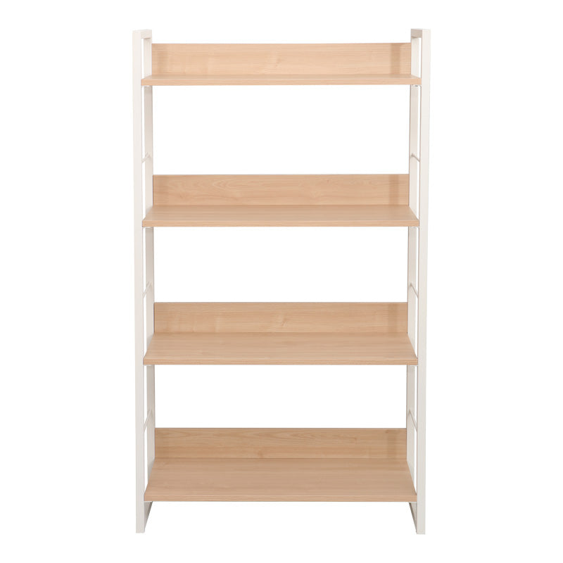 Βιβλιοθήκη Dorfie pakoworld σε φυσική απόχρωση με λευκό μέταλλο 70x30x124.5εκ - Hippiehome.gr