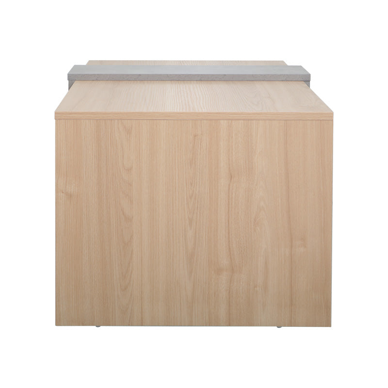 Τραπέζι σαλονιού Cozeto pakoworld σε φυσική με γκρι cement απόχρωση 100x53x41.5εκ - Hippiehome.gr