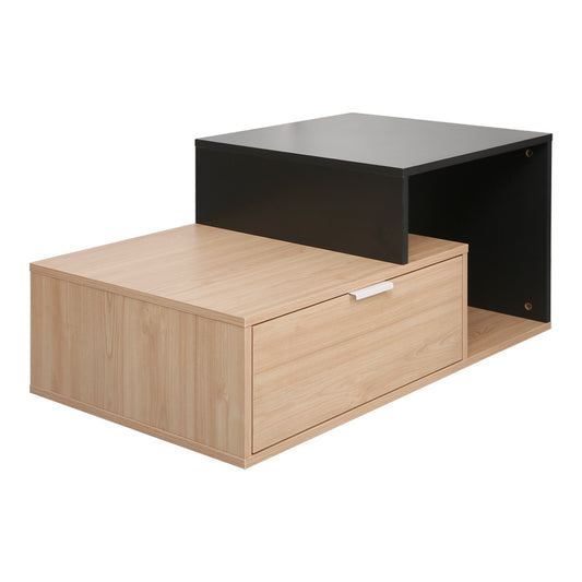 Τραπέζι σαλονιού Vople pakoworld σε φυσική με ανθρακί απόχρωση 90x50x40εκ - Hippiehome.gr