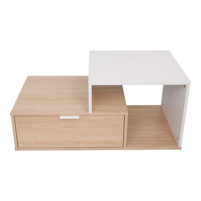 Τραπέζι σαλονιού Vople pakoworld σε φυσική-λευκή απόχρωση 90x50x40εκ - Hippiehome.gr