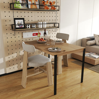 Τραπέζι Faragio pakoworld μέταλλο σε φυσική απόχρωση με μαύρα μεταλλικά πόδια 120x75x75εκ - Hippiehome.gr