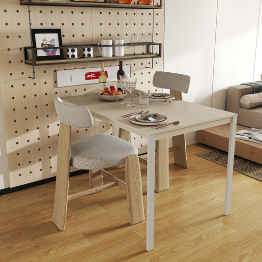 Τραπέζι Faragio pakoworld μέταλλο σε μπεζ απόχρωση με γκρι μεταλλικά πόδια 120x75x75εκ - Hippiehome.gr