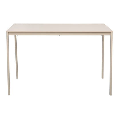 Τραπέζι Faragio pakoworld μέταλλο σε μπεζ απόχρωση με γκρι μεταλλικά πόδια 120x75x75εκ - Hippiehome.gr