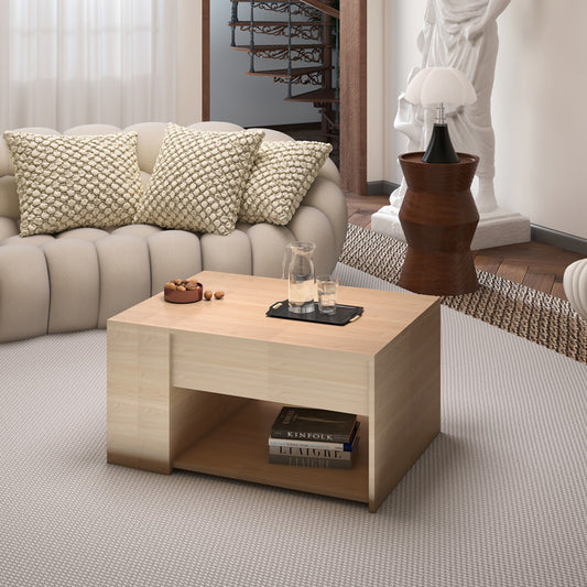 Τραπέζι σαλονιού Aravis pakoworld πολυμορφικό σε φυσική απόχρωση 80x60x42εκ - Hippiehome.gr