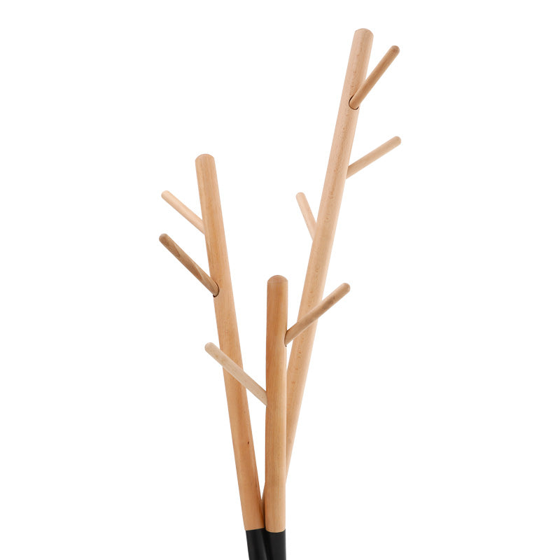 Καλόγερος ρούχων Sigar pakoworld μέταλλο-ξύλο σε μαύρη-φυσική απόχρωση 49x51x187εκ - Hippiehome.gr