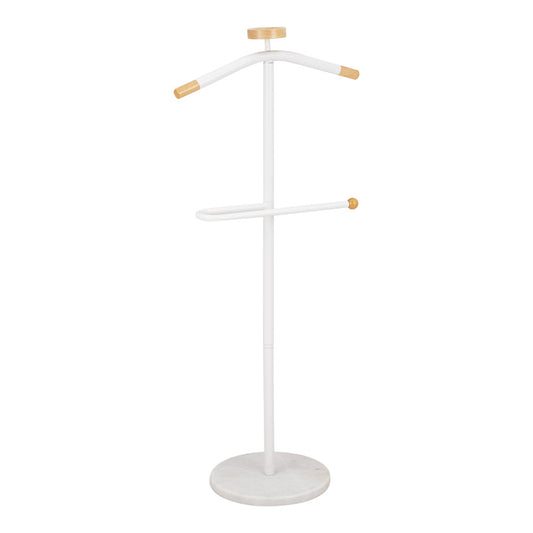 Καλόγερος ρούχων Jolma pakoworld μέταλλο-ξύλο σε λευκή απόχρωση Φ30x111εκ - Hippiehome.gr