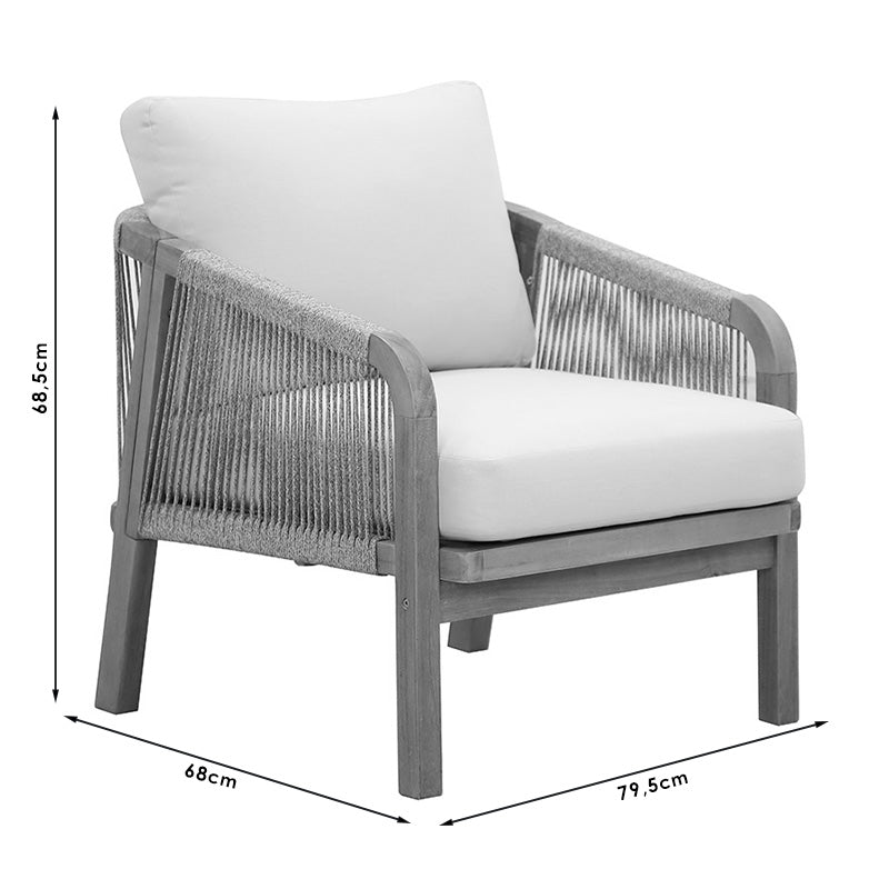 Σαλόνι κήπου Malibu pakoworld μασίφ ξύλο ακακίας-ύφασμα μπεζ - Hippiehome.gr