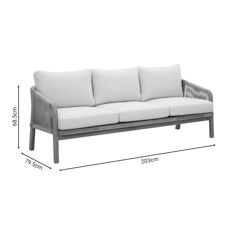 Σετ σαλονιού 4τμχ Malibu I pakoworld μασίφ ξύλο ακακίας-μπεζ ύφασμα - Hippiehome.gr