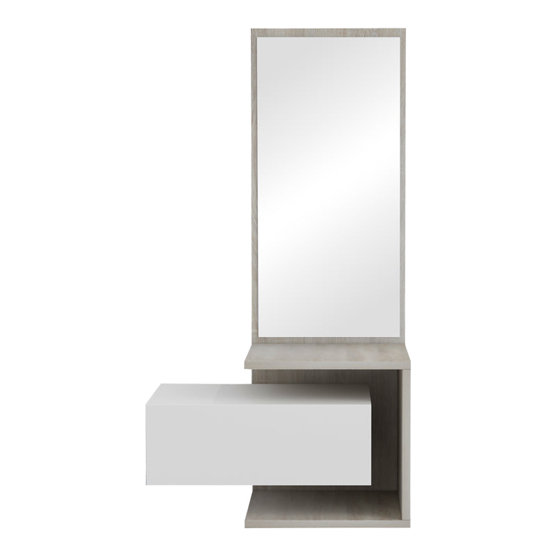 Έπιπλο εισόδου Kendi pakoworld επιτοίχιο με καθρέπτη σε λευκό-sonoma απόχρωση 49.1x31.3x90εκ - Hippiehome.gr