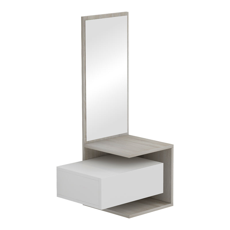 Έπιπλο εισόδου Kendi pakoworld επιτοίχιο με καθρέπτη σε λευκό-sonoma απόχρωση 49.1x31.3x90εκ - Hippiehome.gr