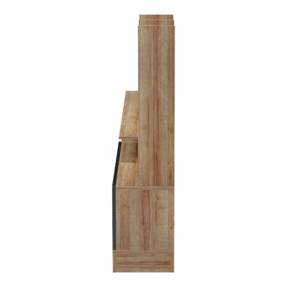 Σύνθετο σαλονιού Seruno pakoworld oak - μαύρο μαρμάρου 170x25x100εκ - Hippiehome.gr