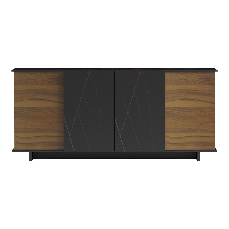 Μπουφές Zafore pakoworld καρυδί- μαύρο μαρμάρου 180x45x80εκ - Hippiehome.gr