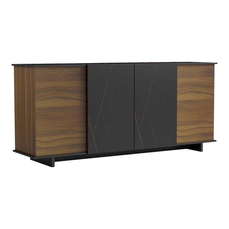 Μπουφές Zafore pakoworld καρυδί- μαύρο μαρμάρου 180x45x80εκ - Hippiehome.gr