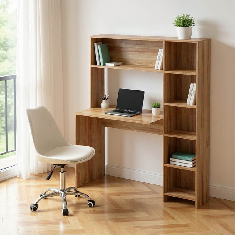 Γραφείο με βιβλιοθήκη Janson pakoworld oak 113.2x40x141.8εκ - Hippiehome.gr