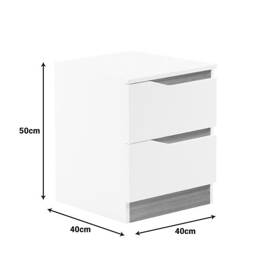 Κομοδίνο Verena pakoworld σε λευκή-sonoma απόχρωση 40x40x50εκ - Hippiehome.gr