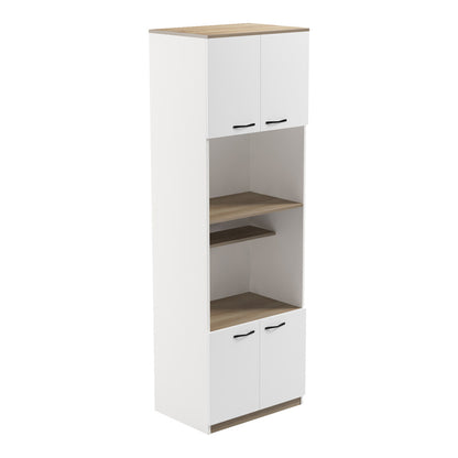 Ντουλάπα κουζίνας Rowan pakoworld σε λευκή-sonoma απόχρωση 60x42x182εκ - Hippiehome.gr