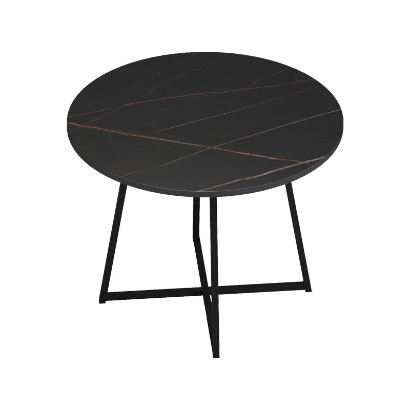 Τραπέζι Sarah Ι pakoworld σε μαύρο μαρμάρου απόχρωση με μαύρα μεταλλικά πόδια Φ100x76εκ - Hippiehome.gr