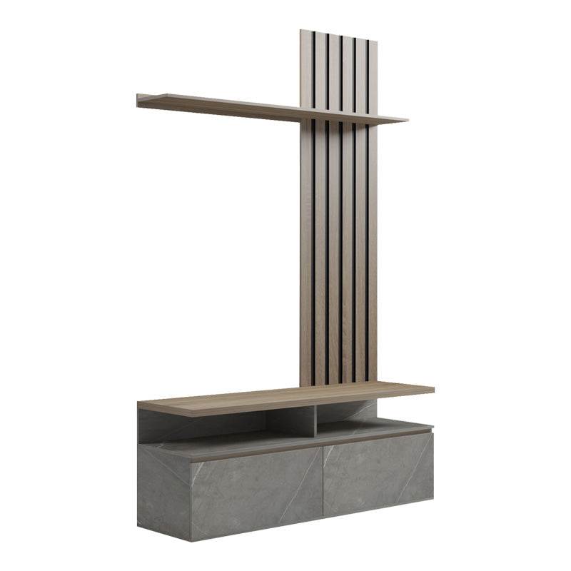 Σύνθετο σαλονιού Perlento pakoworld σε μπεζ μαρμάρου με sonoma απόχρωση 140x41x219.5εκ - Hippiehome.gr