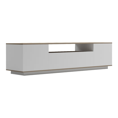 Έπιπλο τηλεόρασης Winey pakoworld σε sonoma-λευκή απόχρωση 180x44.5x44.5εκ - Hippiehome.gr