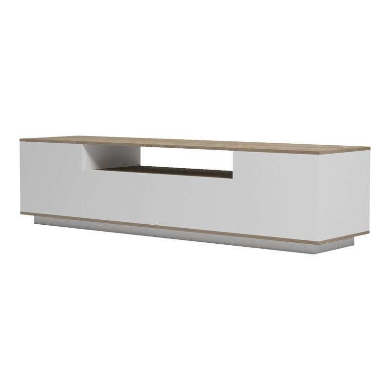 Έπιπλο τηλεόρασης Winey pakoworld σε sonoma-λευκή απόχρωση 180x44.5x44.5εκ - Hippiehome.gr