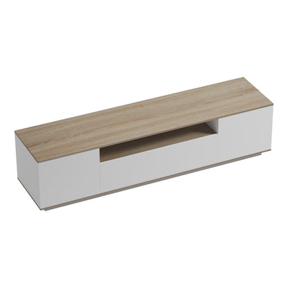 Έπιπλο τηλεόρασης Winey pakoworld σε sonoma-λευκή απόχρωση 180x44.5x44.5εκ - Hippiehome.gr