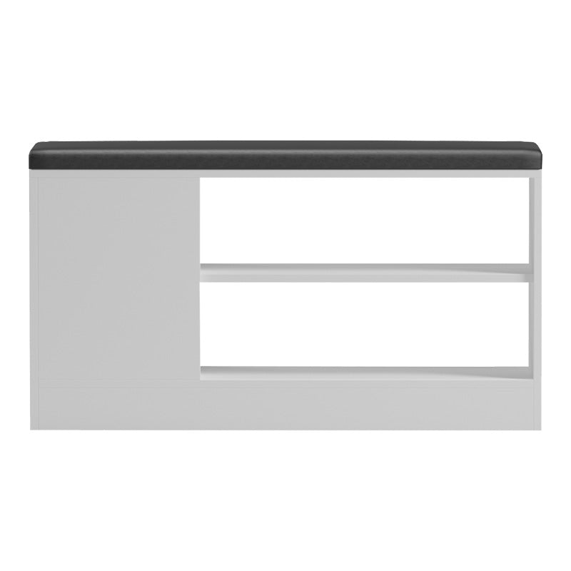 Παπουτσοθήκη-σκαμπό Deboule pakoworld 8 ζευγών σε λευκή-μαύρη απόχρωση 90x30x46εκ - Hippiehome.gr