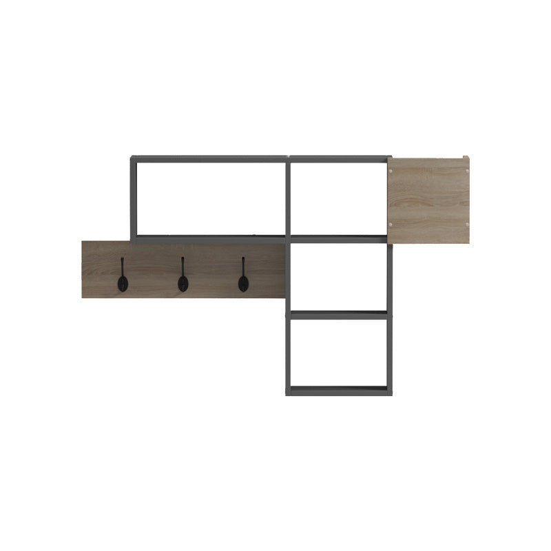 Κρεμάστρα τοίχου Wenia pakoworld σε sonoma-ανθρακί απόχρωση 99.5x15x61εκ - Hippiehome.gr