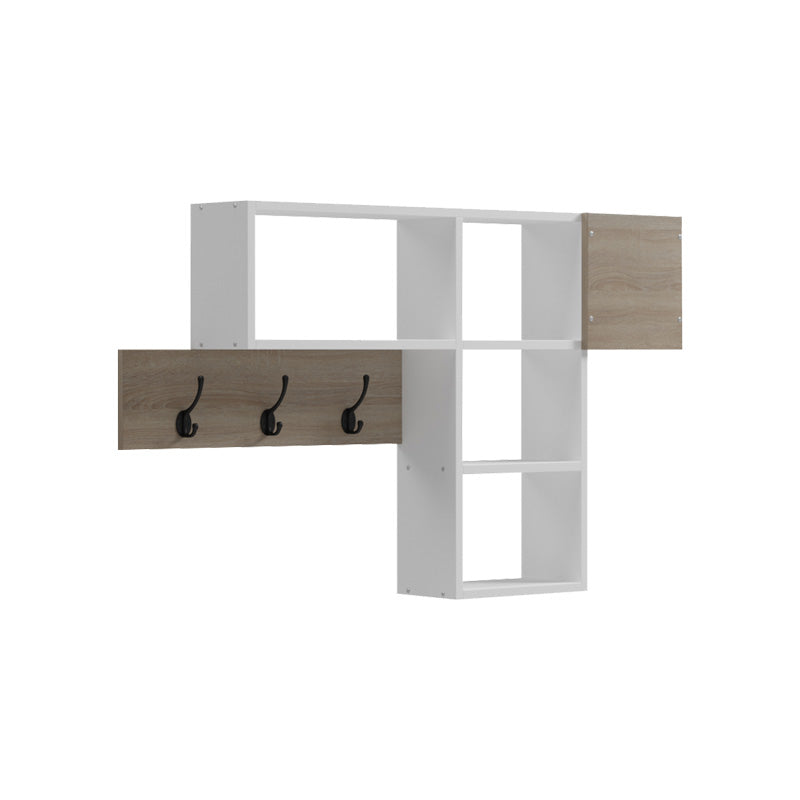 Κρεμάστρα τοίχου Wenia pakoworld σε sonoma-λευκό 99.5x15x61εκ - Hippiehome.gr