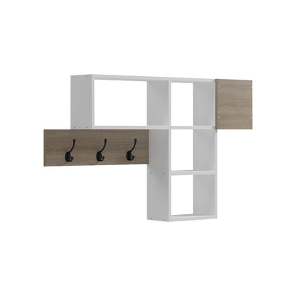 Κρεμάστρα τοίχου Wenia pakoworld σε sonoma-λευκό 99.5x15x61εκ - Hippiehome.gr