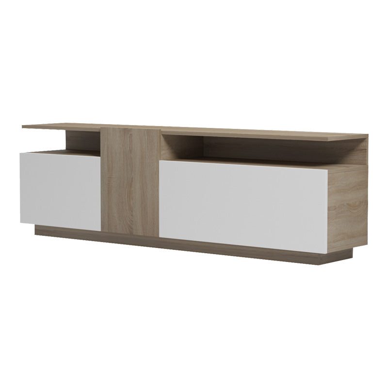 Έπιπλο τηλεόρασης Vendora pakoworld σε sonoma-λευκή απόχρωση 150x29.5x46.3εκ - Hippiehome.gr