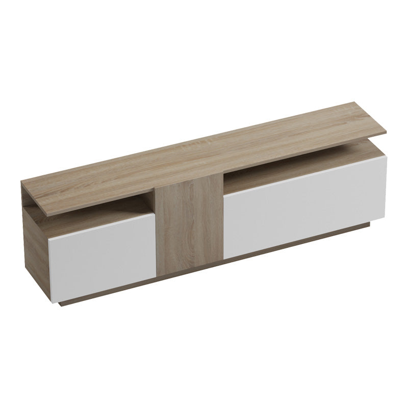 Έπιπλο τηλεόρασης Vendora pakoworld σε sonoma-λευκή απόχρωση 150x29.5x46.3εκ - Hippiehome.gr