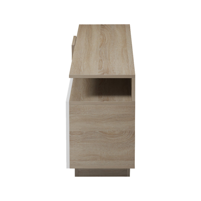 Έπιπλο τηλεόρασης Vendora pakoworld σε sonoma-λευκή απόχρωση 150x29.5x46.3εκ - Hippiehome.gr