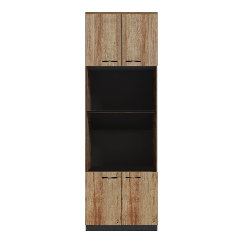 Ντουλάπα κουζίνας Rowan pakoworld σε ανθρακί-oak απόχρωση 60x42x182εκ - Hippiehome.gr