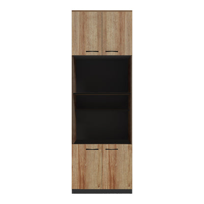 Ντουλάπα κουζίνας Rowan pakoworld σε ανθρακί-oak απόχρωση 60x42x182εκ - Hippiehome.gr