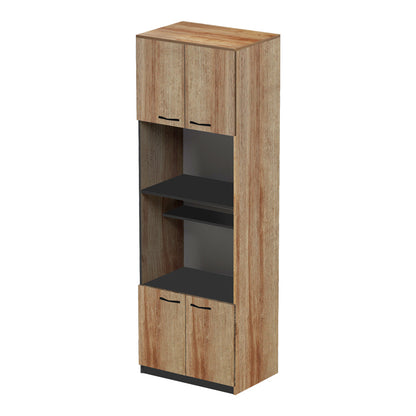 Ντουλάπα κουζίνας Rowan pakoworld σε ανθρακί-oak απόχρωση 60x42x182εκ - Hippiehome.gr