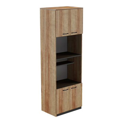 Ντουλάπα κουζίνας Rowan pakoworld σε ανθρακί-oak απόχρωση 60x42x182εκ - Hippiehome.gr