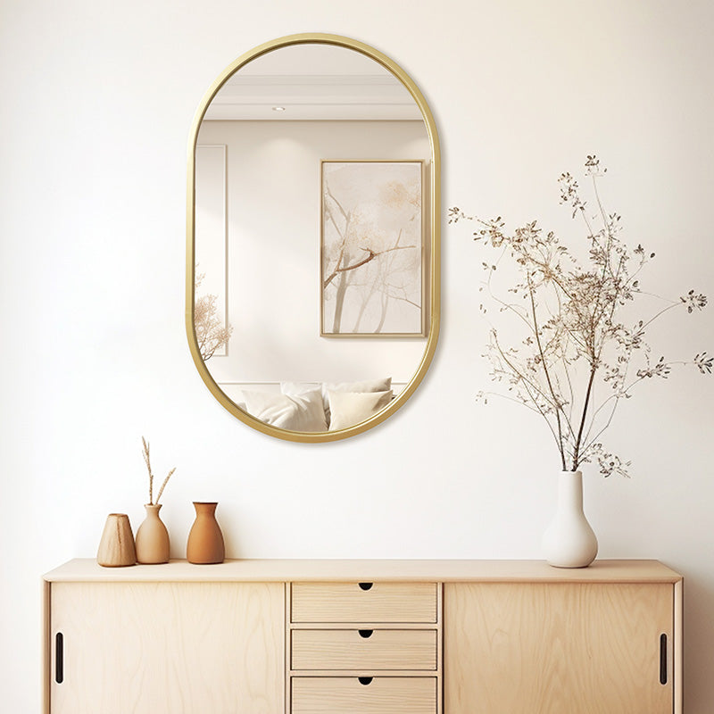 Καθρέπτης Ellipse pakoworld χρυσό 50x2x80εκ - Hippiehome.gr