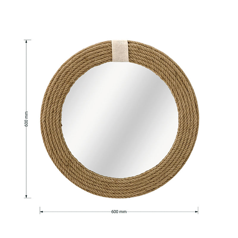 Καθρέπτης Rope pakoworld φυσικό 60x2x60εκ - Hippiehome.gr