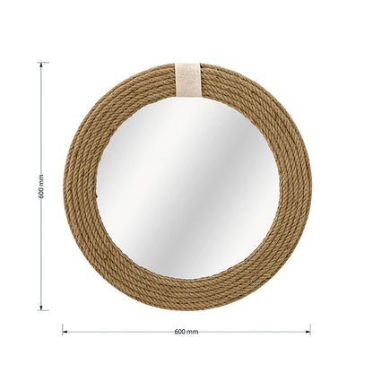 Καθρέπτης Rope pakoworld φυσικό 60x2x60εκ - Hippiehome.gr