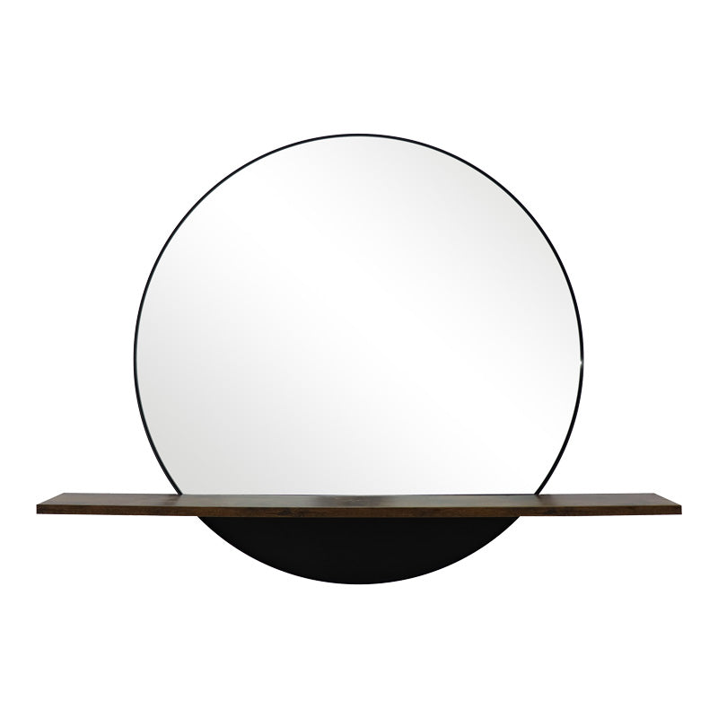 Καθρέπτης με ράφι Salmin pakoworld μέταλλο σε μαύρη απόχρωση 80x10x60εκ - Hippiehome.gr