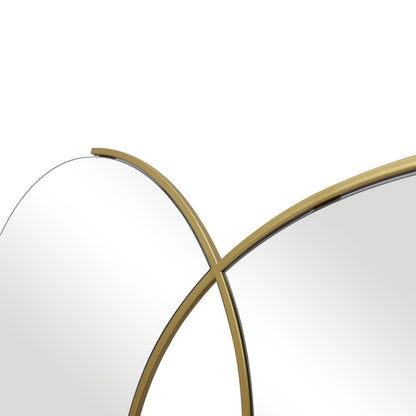 Καθρέπτης διπλός Miryata pakoworld μέταλλο σε χρυσή απόχρωση 105x3x60εκ - Hippiehome.gr