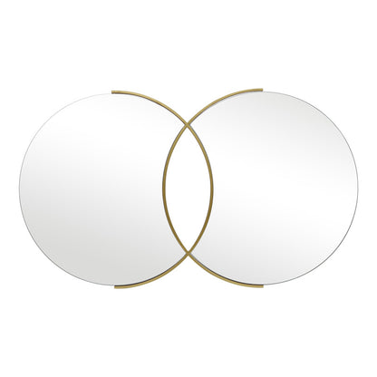 Καθρέπτης διπλός Miryata pakoworld μέταλλο σε χρυσή απόχρωση 105x3x60εκ - Hippiehome.gr